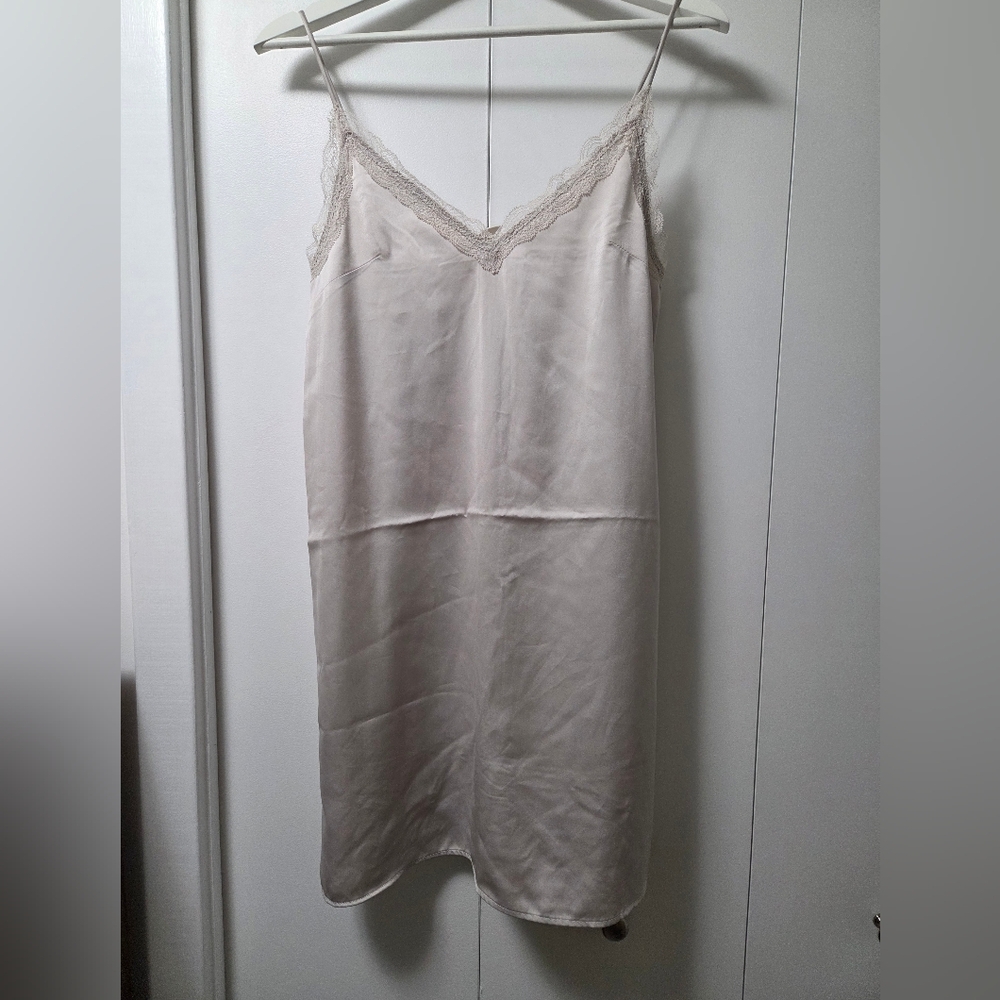 H&M Cream Lace Detail Slip XS